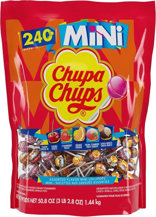 Chupa Chups Lollipops, Mini Assorted Flavours, 240 Count